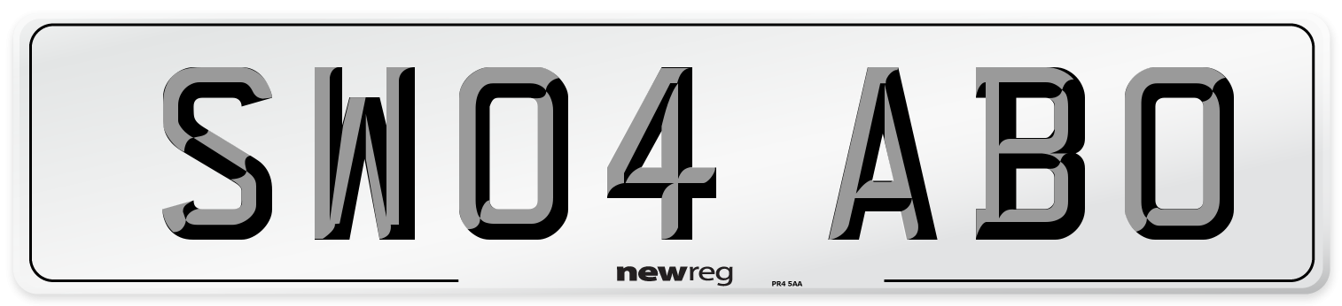 SW04 ABO Number Plate from New Reg